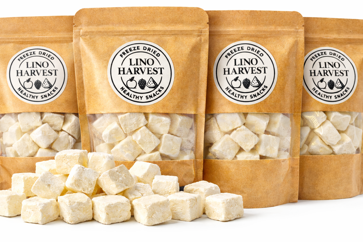 Freeze-Dried Vanilla Yogurt Bites | Crunchy Creamy Yogurt Snack | 4-Pack 25 g Pouches | No Artificial Ingredients | Perfect for Snacks, Lunchboxes & Travel